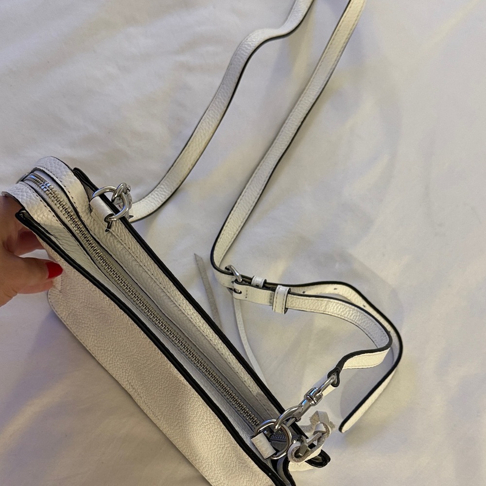 Rebecca Minkoff White Pebbled Leather Crossbody Bag - Picture 6 of 8